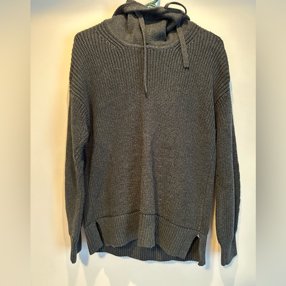 Women’s Gap Hooded Knit Sweater - Gray/Charcoal - Size Large
